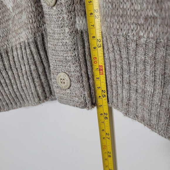 Cooper Vintage Canadian Wool Blend Diamond Knit Cardigan Sweater Pockets Preppy - Picture 13 of 15